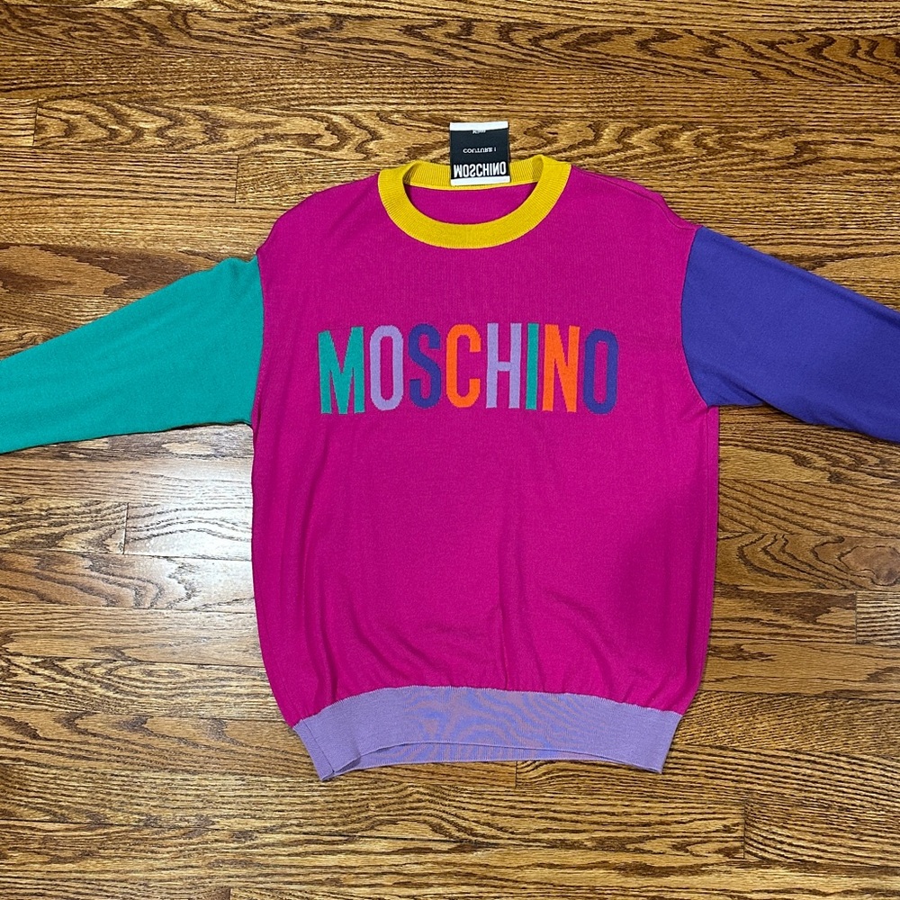 Moschino Multicolor Logo Sweater